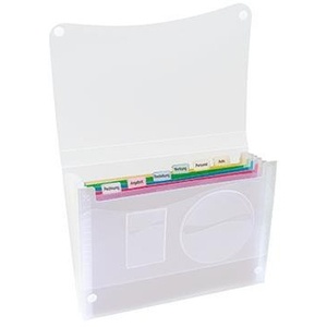 <b>File</b> <b>Folder</b> <b>A4</b> Blank Polypropylene Translucent 7 Compartments Pocket Fan Neutralware - Product Image 1