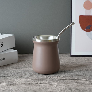 Yerba Mate-taza de doble pared portátil, vaso de acero inoxidable Mate con paja, 8oz, Stock de <span class=keywords><strong>Argentina</strong></span> - Product Image 2