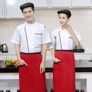 Uniforme de Chef unisexe à manches courtes, manteaux en tissu respirant, prix de gros - Product Image 3