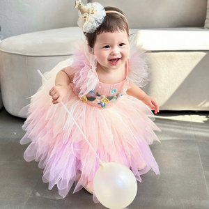 1 Custom <b>Fairy</b> Princess Dress Baby Girls Inspired Tinkerbell Tutu Costume Party <b>Cosplay</b> Performance ODM OEM Vietnam Small Beaded - Product Image 3