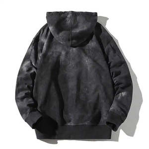 Sweat à capuche thermique à épaules tombantes, logo personnalisé, surdimensionné, délavé à l'acide, 100% coton, respirant, pour homme - Product Image 3