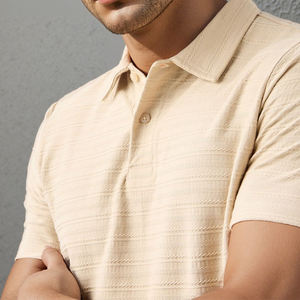 Oem high dentisty Mens Textured Knit Polo <b>Shirts</b> Short Sleeve Summer <b>Collared</b> <b>T</b> <b>Shirt</b> <b>T</b>-<b>shirt</b> Men's Top - Product Image 4