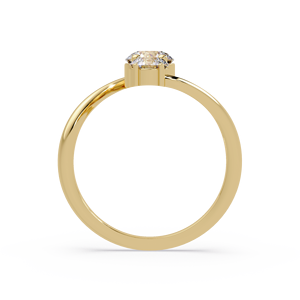 Custom 14K Gold Graduated Diamond <b>Ring</b> Round Brilliant Cut Lab Grown <b>Open</b> Bypass Engagement <b>Ring</b> Wedding <b>Ring</b> For Women's Gift - Product Image 3