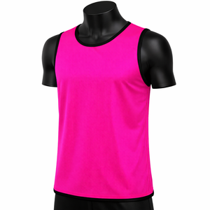 Chaleco de entrenamiento de fútbol rosa personalizado, chaleco de malla para práctica, sin mangas, transpirable, de secado rápido, equipo de equipo, OEM, ODM, venta al por mayor - Product Image 3