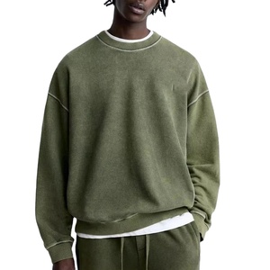 Style personnalisé dernier cri, lavage à l'acide, surdimensionné, épaules tombantes, streetwear, respirant, 360GSM, tissu éponge français, col rond, design pour l'hiver - Product Image 1