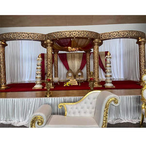 Fantástico Mandap Dorado de Fibra para Bodas Hindúes, Mandap Real para Bodas Grandiosas, Mandap Dorado Asequible para Bodas, Nueva Zelanda - Product Image 1