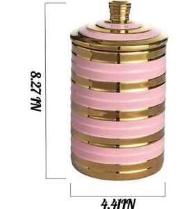 Premium Pink And Golden Galvanised <b>Storage</b> Canister Elegant Durable <b>Container</b> For Pantry Essentials And <b>Kitchen</b> Use - Product Image 5
