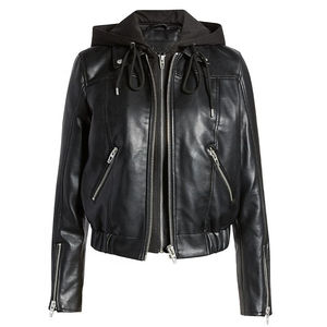 Veste en cuir véritable pour femme, style raffiné, douce, mate, confortable, coupe ajustée, vêtement d'extérieur décontracté et élégant, doublure en coton, coupe-vent - Product Image 6