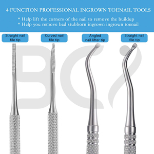 2 Pieces <b>Nail</b> File and Lifter With Storage <b>Case</b>, Stainless Steel Double Sided Grade <b>Nail</b> Cleaner Tool Cuticle Pushers - Product Image 3