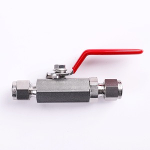 Raccordi a doppia puntale a compressione SS316 tipo corea 1000psi valvola a sfera esagonale 1/4 "(HBV1-H-4-(LB/BF)-S) due tipi di impugnatura - Product Image 2