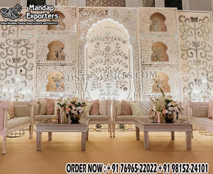 Lujoso espejo de boda al aire libre escenario tema árabe decoración de escenario con paneles de espejo decoración de escenario de boda con paneles de espejo - Product Image 6