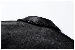 Custom Fashion Men's Real Leather Jacket Breathable Quick-<b>Dry</b> Motorcycle Wear Stand Collar Manufacturers' Custom Leather <b>Coats</b> - Product Image 3