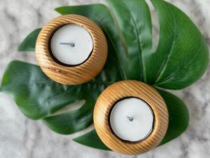 ชามไม้ทำด้วยมือเชิงเทียนไม้แบบชนบทสำหรับตกแต่งบ้านหรืองานกิจกรรม - Product Image 2