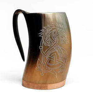 High Quality Natural Buffalo Horn <b>Mug</b> with Handle Modern Design Eco-Friendly for Beer Wine Mead & Ale - Product Image 1
