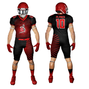 Haute qualité hommes adultes Polyester Sportswear col en v Jersey Shorts Football américain uniformes ensembles 5XL séchage rapide respirant - Product Image 2