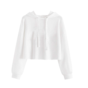 เสื้อฮู้ดครอปท็อปผู้หญิง ดีไซน์ล่าสุด สำหรับฤดูใบไม้ร่วง ผลิตจากผ้าฝ้ายฟลีซ 100% ผลิตในปากีสถาน สไตล์สตรีทแวร์ แห้งเร็ว ระบายอากาศดี ขายส่ง - Product Image 1