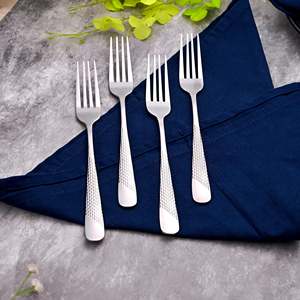 Elite Mini Silver Luxury Forks Food Picks <b>Set</b> of 4-Small Metal Tableware for Home or Restaurant Use for <b>Dinner</b> Fruit Serving - Product Image 1