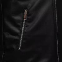 Blouson aviateur en cuir de chèvre noir personnalisé à la mode Veste en cuir véritable pour hommes