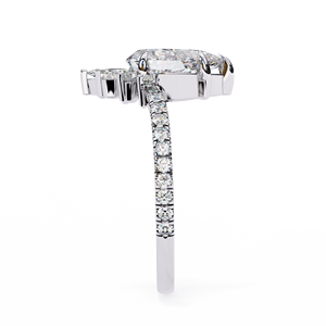 Anillo de Diamante Cultivado en Laboratorio con Certificación IGI, Corte Pera de 1.50 Quilates, Halo Floral, Oro Amarillo, Joyería Fina para Novia, Elegante para Boda - Product Image 6