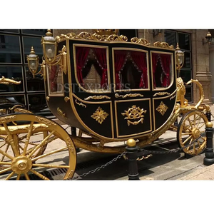 Carruaje de caballos presidencial Fabricante Popular Carruaje de lujo impulsado por caballos Inglaterra Royal Black Golden Look Carriage - Product Image 1