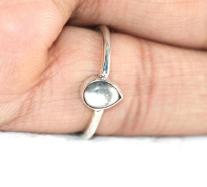 Anillo de howlita de mármol natural en plata de ley 925 hecho a mano, joyería de piedras preciosas blancas, regalo para ella - Product Image 2