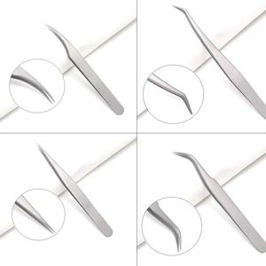 Juego de pinzas para extensión de pestañas de alta calidad, 5 uds., para extensiones de pestañas de volumen, acero inoxidable, duradero y antiestático - Product Image 3