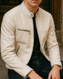 Nueva Chaqueta de Cuero para Hombre, Invierno, con Cuello Alto, Calefactable y Transpirable, con Logotipo Frontal - Product Image 3