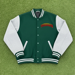 แจ็กเก็ตเบสบอลทีมเบสบอลขนาดใหญ่สำหรับผู้หญิงแจ็กเก็ตอุ่นระบายอากาศได้ดีติดโลโก้ได้ตามต้องการ - Product Image 1