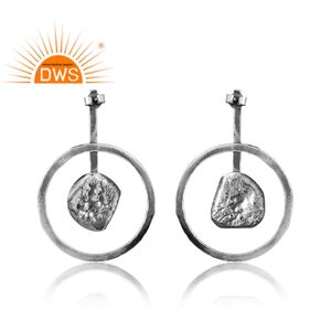 Nuevo diseño elegante 925 pendiente oxidado de plata para mujer joyería de diseño personalizado para mujer regalo para ella - Product Image 2