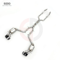 Sistem Knalpot Lengkap Performa Tinggi SDO Stainless Steel Poles Cermin untuk Mercedes-Benz AMG C63 W204 6.2L V8 2007-2014
