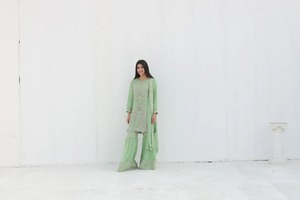 ผ้าชิฟฟ่อนแท้ลาย salwar kameez ผ้าชีฟองปักลายสวยงามสำหรับปาร์ตี้ - Product Image 6
