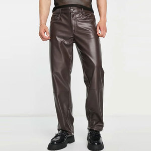 กางเกงหนังผู้ชายขายดี น้ำหนักเบา คุณภาพพรีเมียม สไตล์ลำลอง ทรงตรง เอวกลาง ติดกระดุม ระบายอากาศได้ดี - Product Image 1