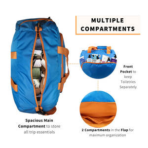 Sac de sport unisexe sur mesure 100% nylon/polyester avec fermeture éclair, sac de voyage sportif avec doublure en toile, fabriqué au Pakistan - Product Image 4