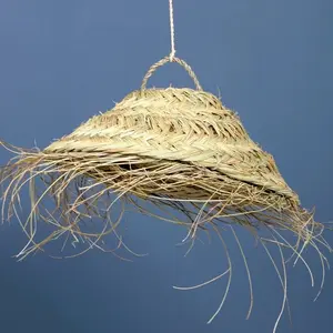 Moroccan Chandelier Pendant <b>Light</b> Rattan Lampshade <b>Parasol</b> Ceiling Lamp Seagrass Braided Lamp Wicker Lampshade Wicker Braided - Product Image 1