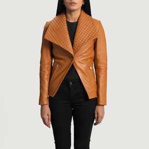 Chaqueta de moda de cuero material 2025 de alta calidad ropa de mujer de hermoso color diseño elegante hecho a medida para mujer - Product Image 1
