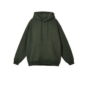 Sweat à capuche pour homme, 100% coton, doublé en polaire, coupe-vent, respirant, uni, coupe classique pour l'hiver - Product Image 3