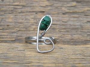 Anillo Ajustable Abierto para Mujer, Joyería Fina Original de Turquesa, Lindo Anillo de Plata de Ley con Corte Princesa y Diseño de Pluma para Boda - Product Image 2