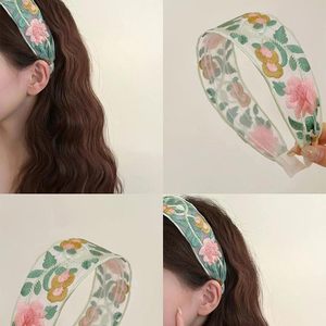<b>Floral</b> Embroidered <b>Headband</b> Linen Turban Cute Flower Garden Embroidery Hairband Vintage Hair Accessories OEM Made in Vietnam - Product Image 3