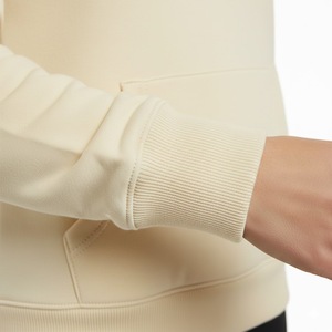 Sudadera con Capucha Beige Cálida, Diseño Nuevo 2026, Gruesa, 100% Algodón, Felpa, Estilo Urbano de Lujo, Hombros Caídos, Ajustada, Pesada - Product Image 6