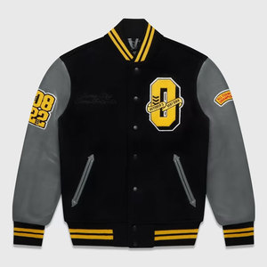 Chaqueta Universitaria Clásica con Capucha y Cuello Alto Bordado para Hombre, Cortavientos de Invierno con Cierre de Broches y Acabado Interior Suave - Product Image 6