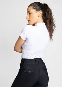 Camiseta Deportiva de Equitación para Mujer 2026, Ligera, de Manga Corta, Transpirable, de Tela Elástica, Capa Base Atlética Ecuestre, OEM - Product Image 2