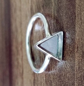 2025 Super qualité 925 argent Sterling 4mm 25mm lunette réglage montage trouver 10mm résine anneau pince pierre Triangle forme bon - Product Image 2