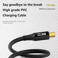 5M 100W PD charge rapide Type C à C câble USB C 3.2 20Gbps 8K 4K cordon de sortie vidéo prise en charge Thunderbolt3 ordinateur portable téléphone portable
