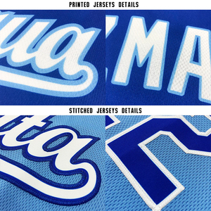 Uniformes de baseball imprimés à séchage rapide pour adultes, couleur bleu ciel, polyester, vêtements d'équipe, nom et numéro d'équipe personnalisés, antibactérien - Product Image 6