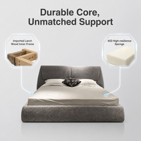 Tête de lit moderne de luxe italienne modulaire confortable à dossier pliant, en tissu texturé de qualité supérieure, avec cadre en bois de mélèze importé, taille King Size