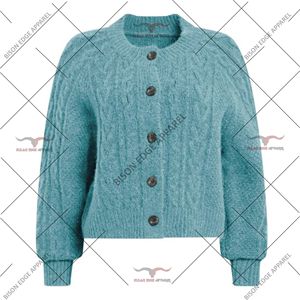 Women’s Cable Knit <b>Cardigan</b> Button Up Soft Winter Sweater Casual Long Sleeve OEM - Product Image 3