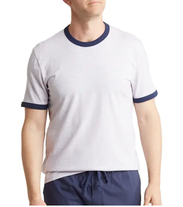 Logotipo personalizado contraste Trim Camiseta 100% algodón contraste puntada manga corta Camiseta sólido contraste Trim camisetas - Product Image 6