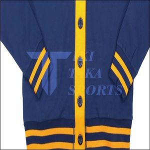 Femmes décontracté automne hiver tricoté Cardigans Sororités Collection Patchwork chandails broderie décoration bandes dorées - Product Image 6