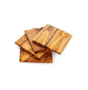 Dessous de verre de tasse à thé en bois d'acacia fabriqué à la main forme ronde et carrée - Product Image 6