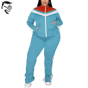 Custom Heavyweight 100% algodón de las mujeres Zip up chándal de alta calidad Jogger pantalones de chándal sudaderas con capucha Casual ropa deportiva de invierno sólido - Product Image 1